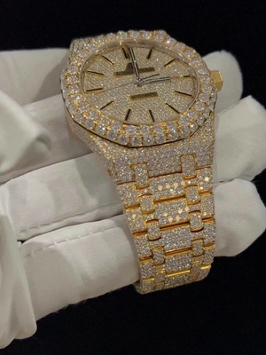 Men Luxury Bling Iced Out Watches Moissanite Cartier Mens Watch On Wrist