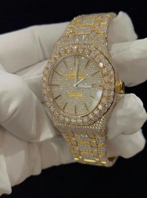 Men Luxury Bling Iced Out Watches Moissanite Cartier Mens Watch On Wrist
