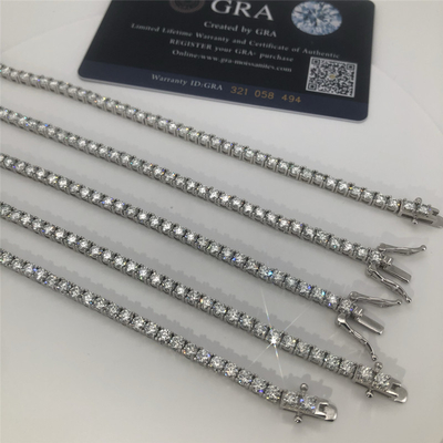 2MM Moissanite Tennis Chain White D Color Moissanite Diamond Tennis Necklace