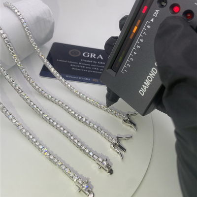 OEM Moissanite Diamond Tennis Necklace Claw Setting Moissanite Necklace Mens In USA