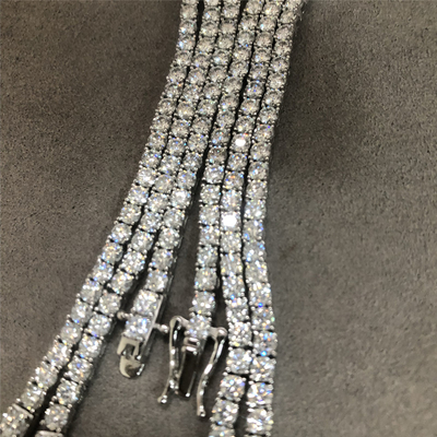2MM Moissanite Tennis Chain White D Color Moissanite Diamond Tennis Necklace