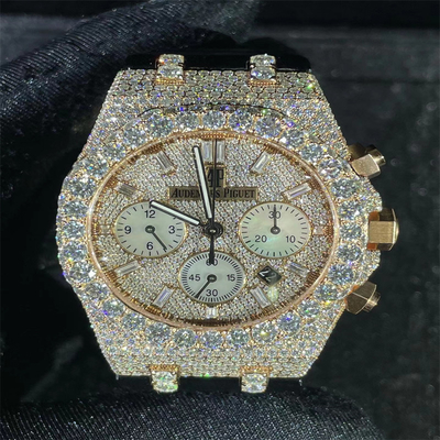 Colourless Diamond Mens Watches  Hip Hop VVS Moissanite Luxury Diamond Watches