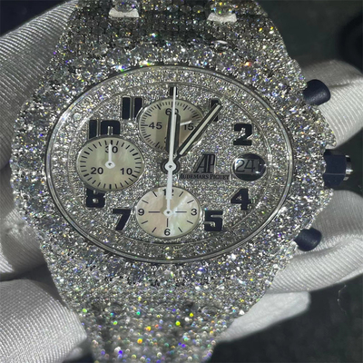 36 MM Women Diamond Watch VVS Moissanite Studded Watch For Her