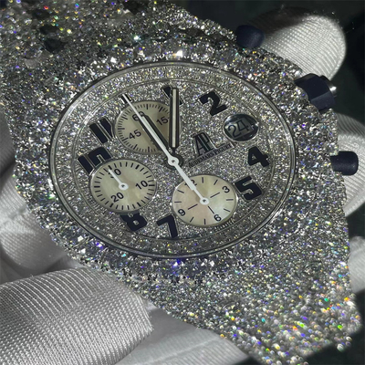 36 MM Women Diamond Watch VVS Moissanite Studded Watch For Her