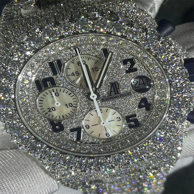 36 MM Women Diamond Watch VVS Moissanite Studded Watch For Her