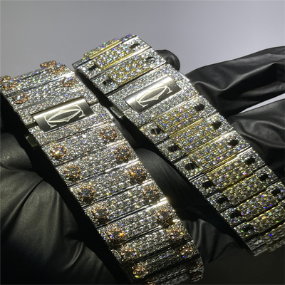 Luxury Buss Down Moissanite Watch Conflict Free Moissanite Santos
