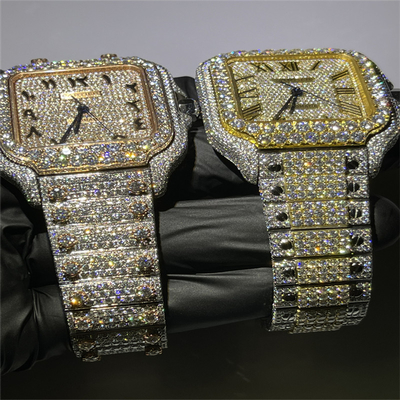 Luxury Buss Down Moissanite Watch Conflict Free Moissanite Santos