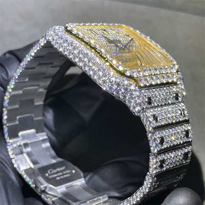 Moissanite Bust Down Watch Luxury Brand Diamond Studded Watch In Japan