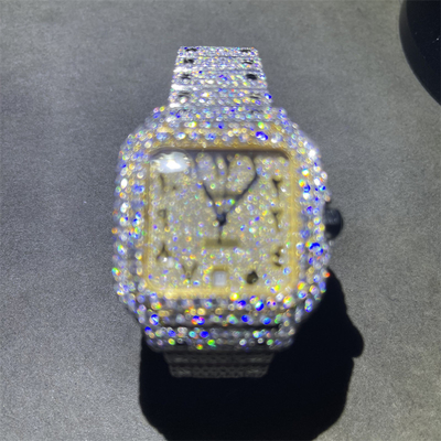 Moissanite Bust Down Watch Luxury Brand Diamond Studded Watch In Japan