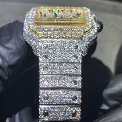 ODM Luxury Custom Moissanite Watch Buss Down For Mens Full Iced Out