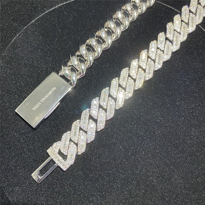 15mm Moissanite Cuban Link Hip Hop Jewelry Luxury Vvs Diamond Cuban Link Chain