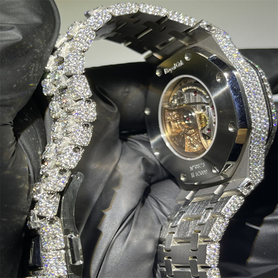 Colourless Moissanite Bust Down Watch Bling Moissanite Custom Ap Watch