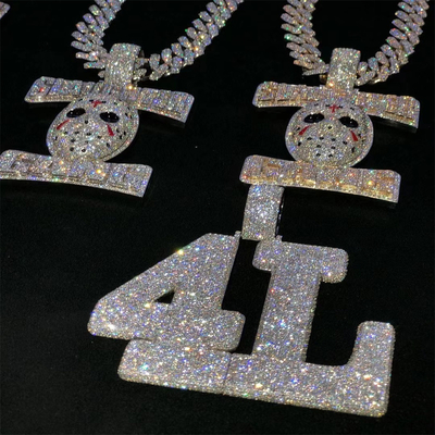 8 Inches Hip Hop Jewelry Mens Letter Pendant Iced Out Hip Hop Chains For Mens