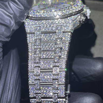 Super Clone Replica Iced Out  VVS Moissanite Watch For Copy Moissanite AP