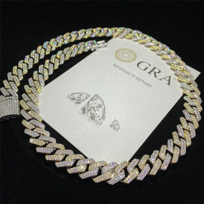 GRA 10mm Iced Out Cuban Link Hip Hop Jewelry Custom 12mm Cuban Link For Men