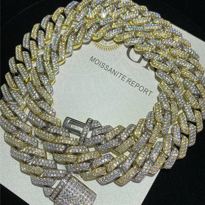 GRA 10mm Iced Out Cuban Link Hip Hop Jewelry Custom 12mm Cuban Link For Men