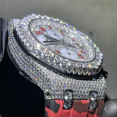 28 Carats Iced Out Moissanite Watch  Audemars Piguet Buss Down Ap Watch