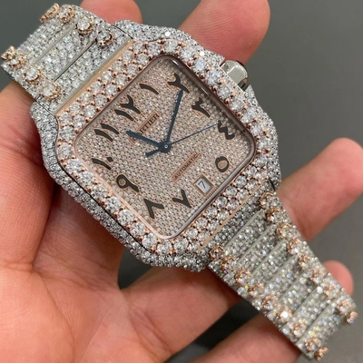 VVS1 Moissanite Bust Down Watch Royal Oak Luxury Diamond Watch 31 Carats