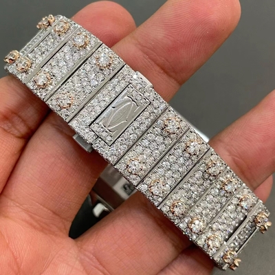 VVS1 Moissanite Bust Down Watch Royal Oak Luxury Diamond Watch 31 Carats
