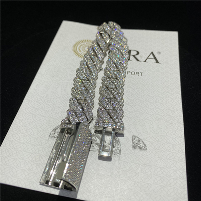 Vvs Miami Moissanite Chain Jewelry Cuban Link Sterling Silver Iced Out