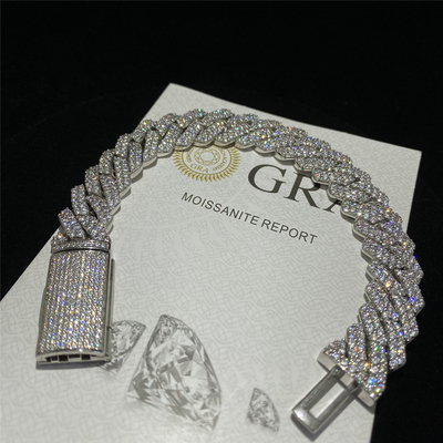 Vvs Miami Moissanite Chain Jewelry Cuban Link Sterling Silver Iced Out