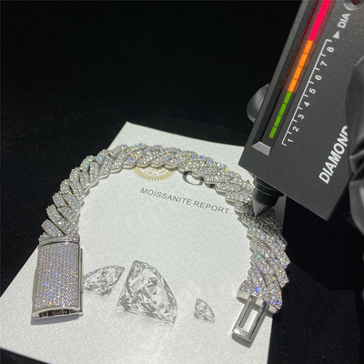 Vvs Miami Moissanite Chain Jewelry Cuban Link Sterling Silver Iced Out