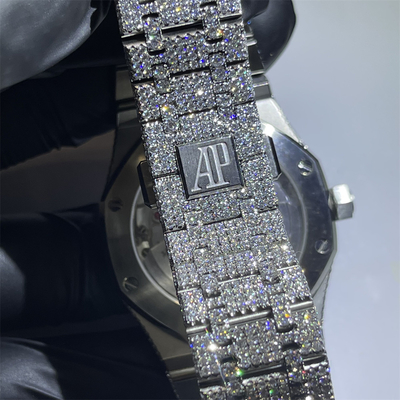 VVS Diamond Moissanite Iced Out Watch Hand Setting Luxury Automatic Mechanical For Men