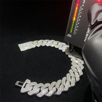 Gefrorenes Armkettchen 925 silbernes Vvs Miamis Moissanite Cuban Link für Jewelry Company