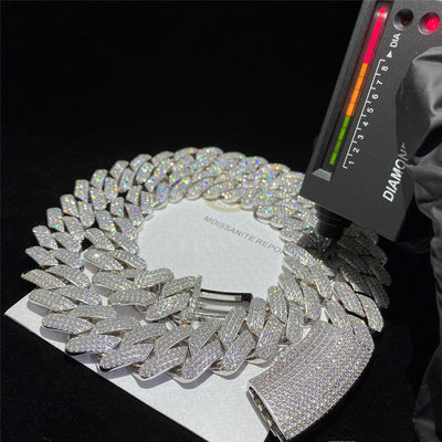 Kundenspezifischer Sterling Silver Moissanite Cuban Link-Kettenschmuck Diamond For Men