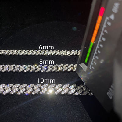 Kundenspezifische Armkettchen-Schmuck-Sterling Silver Hip Hop For-Frauen Moissanite Cuban Link